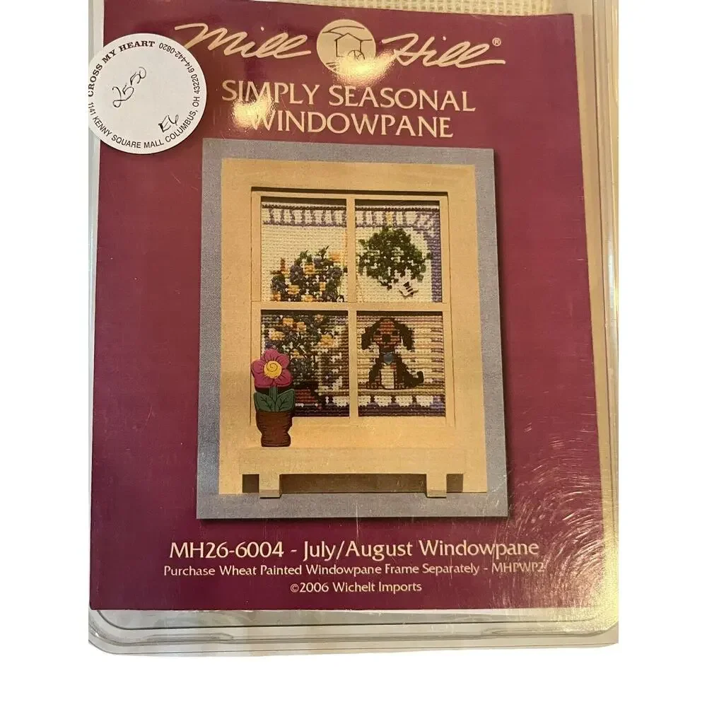 Rare Mill Hill Simply Seasonal Windowpane MH26-6004 July/Aug Cross Stitch 2006